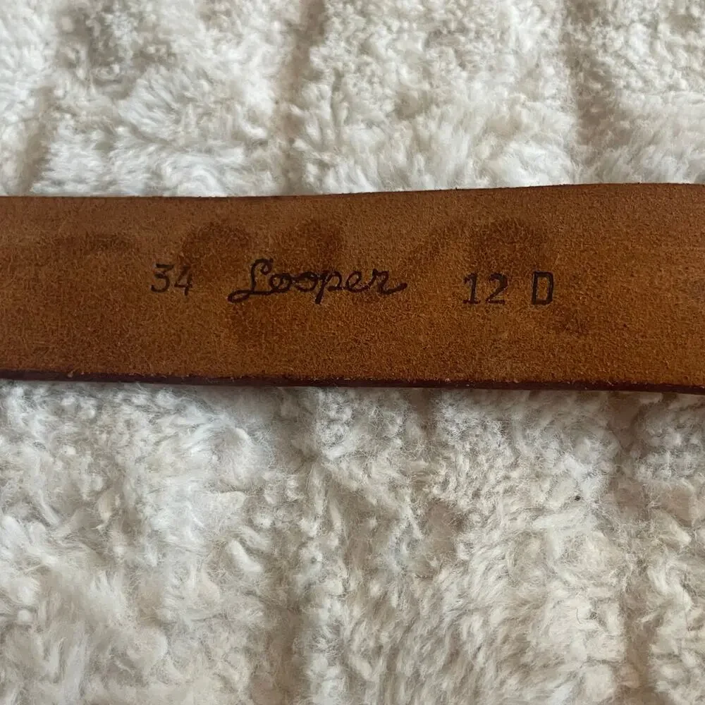 GREAT AMERICAN BUCKLE CO belt floral leather 34 looper vintage leather